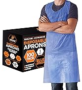 Xpose Safety 100 Blue Plastic Disposable Aprons for Cooking & more Individually Packaged, Durable...