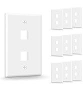VCE 2-Port Keystone Wall Plate (UL Listed), White 10-Pack | UL Listed for Safety, Designed for RJ...