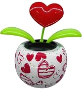 Red Solar Powered Dancing Figurines Toy - Solar Dance Flower, Heart Swing Dancing Flower in Pots,...