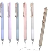 EUSOAR Black Gel Pens, 6 Pack Gel Pens for Journaling Retractable 0.5mm Tip Pen Fine Point, No Sk...