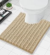 Arotive Luxury Chenille Toilet Rugs U-Shaped, Extra Soft Thick Absorbent Toilet Mat, Non-Slip Sha...