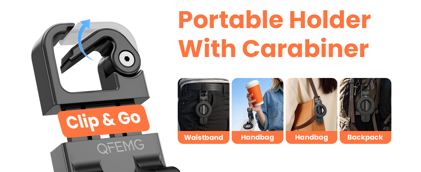 Portable Holder with Carabiner