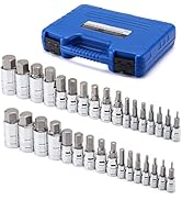 MIXPOWER 33 Piece Master Hex Bit Socket Set, S2 Steel, SAE And Metric, Allen Socket Bit, 5/64-inc...