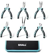 SHALL Mini Pliers Set, 6-Piece Small Pliers Tool Set Includes Needle Nose, Long Nose, Bent Nose, ...