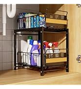 TAILI Under Sink Organizer and Storage, 2 Tier Pull Out Cabinet Organizer Slide Out Sink Shelf fo...