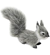 BWESOO Grey Mini Simulation Squirrel 10cm Mini Squirrel Stuffed Animals Rabbit Soft for Gift Home...