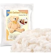 ZXIIXZ 7oz Cotton Filling, 0.44lb Natural Cotton Stuffing for Stuffed Animals, Soft Premium Fiber...