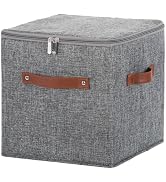 HYVAKUPPA 11inch Storage Boxes Cubes with Zipper Lid Collapsible Fabric Lidded Storage Bins Baske...