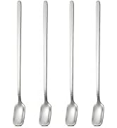 Long Handle Iced Tea Spoons Set of 4, 9.8" Stainless Steel Spoons for Stirring Coffee, Tall Glass...
