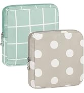 2 Pack Period Bag for Teen Aged Girls, Sanitary Napkin Storage Bag, Functional Waterproof Sanitar...