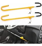 Elsjoy 2 Pack Car Steering Wheel to Brake Lock with Keys, Anti-Theft Car Locking Device Steering ...