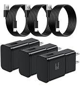 Samsung Charger, 3 Pack Type C Charger Fast Charging, Android Phone Wall Plug with 6FT Cable, USB...