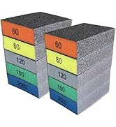 10-Pack Sanding Sponge, Five Grits Per Pack (60/80/120/180/220), Washable & Reusable Sanding Bloc...