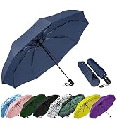 SIEPASA Windproof Travel Umbrella - Automatic Compact Folding Umbrella for Rain, Small Portable W...