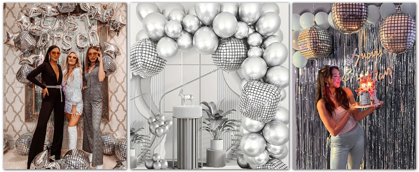 disco balloons, disco ball balloons, party decoration