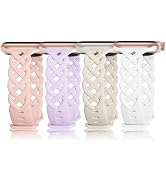 Slim Silicone Bands Compatible with Apple Watch Band 40mm 38mm 41mm 44mm 45mm 46mm 42mm Women Flo...