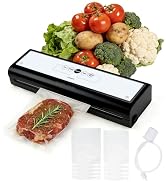 GUMLCOOD Automatic Vacuum Sealer Machine for Food with 10 Storage Bags, 5-in-1 Food Sealer for Se...