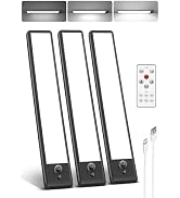 AMETHEUS Wireless Under Cabinet Lights, Rechargeable 1600mAh Dimmable LED Closet Lights with Moti...