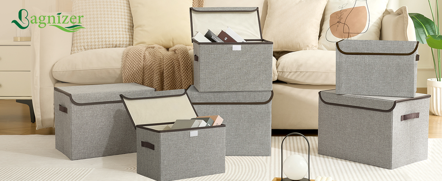 linen foldable fabric storage