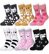 SDBING 6 Pairs Kids Fuzzy Socks Toddler Non Slip Socks Boys Girls Soft Fluffy Winter Warm Slipper...