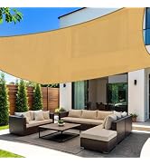 TasticTotes Rectangle Sun Shade Sail - 8' x 10', 95% UV Blockage, HDPE Sunshades for Outdoor Pati...