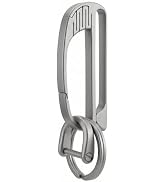 PJYTAC Titanium Keychain Belt Clip with Removable Key Ring and D Ring | Quick Release Belt Loop K...