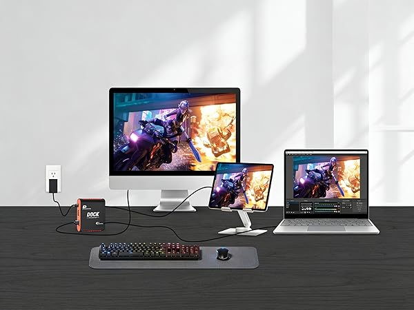 Stream Dockplay for iPad via 2-in-1 switch dock & capture card