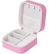 Luxury Leather Travel Jewelry Box for Women Mini Organizer Small Jewelry Portable Travel Case for...