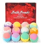 iHave Bath Bombs for Kids and Women, 12 Natural Handmade Bath Bomb Gift Set, Bubble Bath Bombs - ...