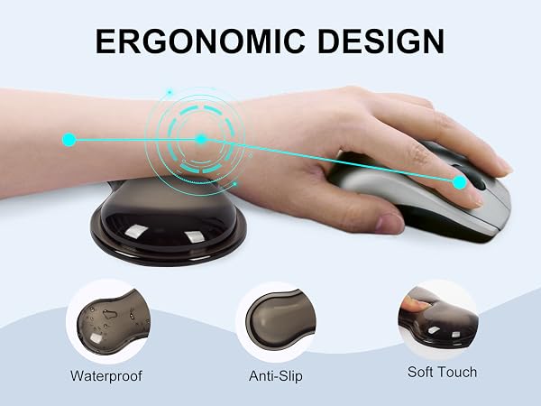 black keyboard wrist rest and mouse pad set