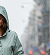 SaphiRose Women's Lightweight Long Rain Jacket Packable Raincoat Hooded Outdoor Trench Coats