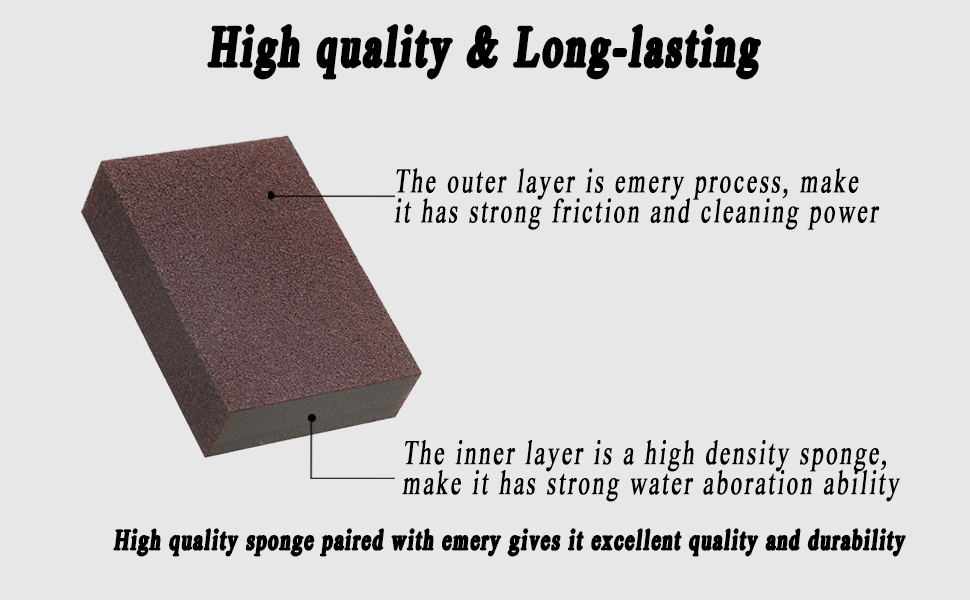 Carborundum Nano Emery Sponge, Sanding Sponge Block, Rust Remover Tool