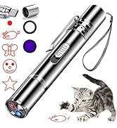 IVVTRYI Laser Pointer Cat Toys for Indoor, Rechargeable, 7 Adjustable Wand Red Light Pet Interact...