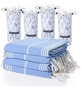 BAY LAUREL 4-Pack Oversized Turkish Beach Towels – Quick Dry, Sand Free Towels with Travel Bags, ...
