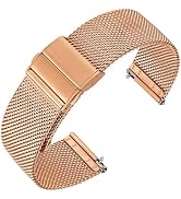 ANNEFIT Mesh Metal Watch Band, 316L Stainless Steel Watch Strap, Quick Release Replacement Bracel...