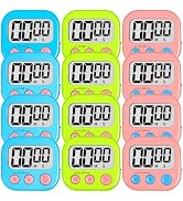 ZILLEEN 12 Pack Kitchen Timers for Cooking Digital Classroom Timers for Kids Teachers Blue Green ...