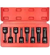 YIYITOOLS 8Pcs 1/2 “ Drive Impact Torx Bit Socket Set(T30-T80),Cr-Mo Steel for Automotive Mainten...