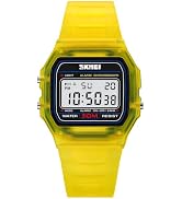Gosasa Unisex Digital Sports Watch Classic Transparent Color PU Strap 30M Waterproof Casual Watch...