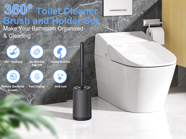 Toilet brush and holder set