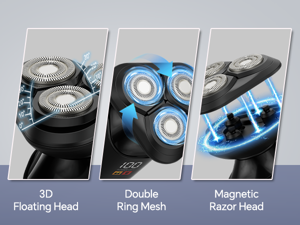 Wet/Dry Cordless 3-in-1 Electric Shaver