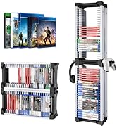 ASFSKY Game Storage Tower - 48 Games Video Game Organizer & Holder with 2 Controller Hooks, Unive...