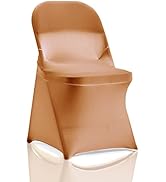 bricia 12 PCS Gold Stretch Spandex Folding Chair Slipcovers, Dining Room Chair Covers Stretch Cha...