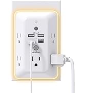 Surge Protector, Outlet Extender with Night Light, Addtam 5-Outlet Splitter and 4 USB Ports(1 USB...