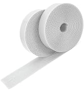 Self-Adhesive Hook and Loop Tape - 15ft x 1 inch Wide - Heavy Duty Sticky Back Tape Fastener - Do...