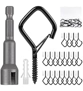 RELBRO Screw in Hooks, 2.2 Inch Metal Q Hanger Hooks with Safety Buckle, Weatherproof, Heavy Duty...