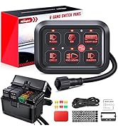 Nilight 6 Gang Switch Panel Universal Circuit Control Relay System with Fuse Wiring Harness Autom...
