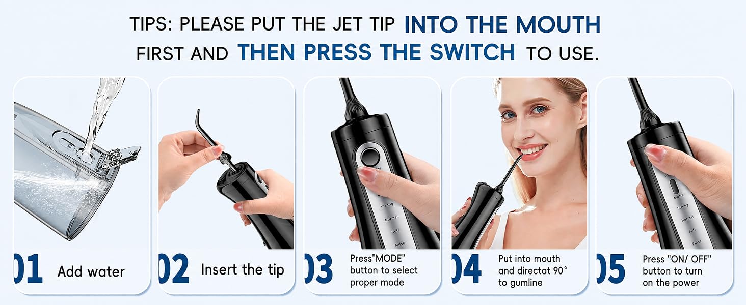 toothbrush with water flosser