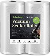 Vacuum Sealer Bags for Food,Seal a Meal Bags Rolls,8inx50 Rolls 2 Pack,XinBaoLong,Commercial Grad...