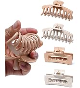 Mesovor 4 Pack Silicone Flexible Hair Claw Clips, Nonslip Large Bendable Claw Clip | Soft Hair Gr...