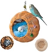 Acsist Bird Nest, Warm Bird Bed for Cage Parrot Nesting House Hanging Parakeet Cage Accessories f...